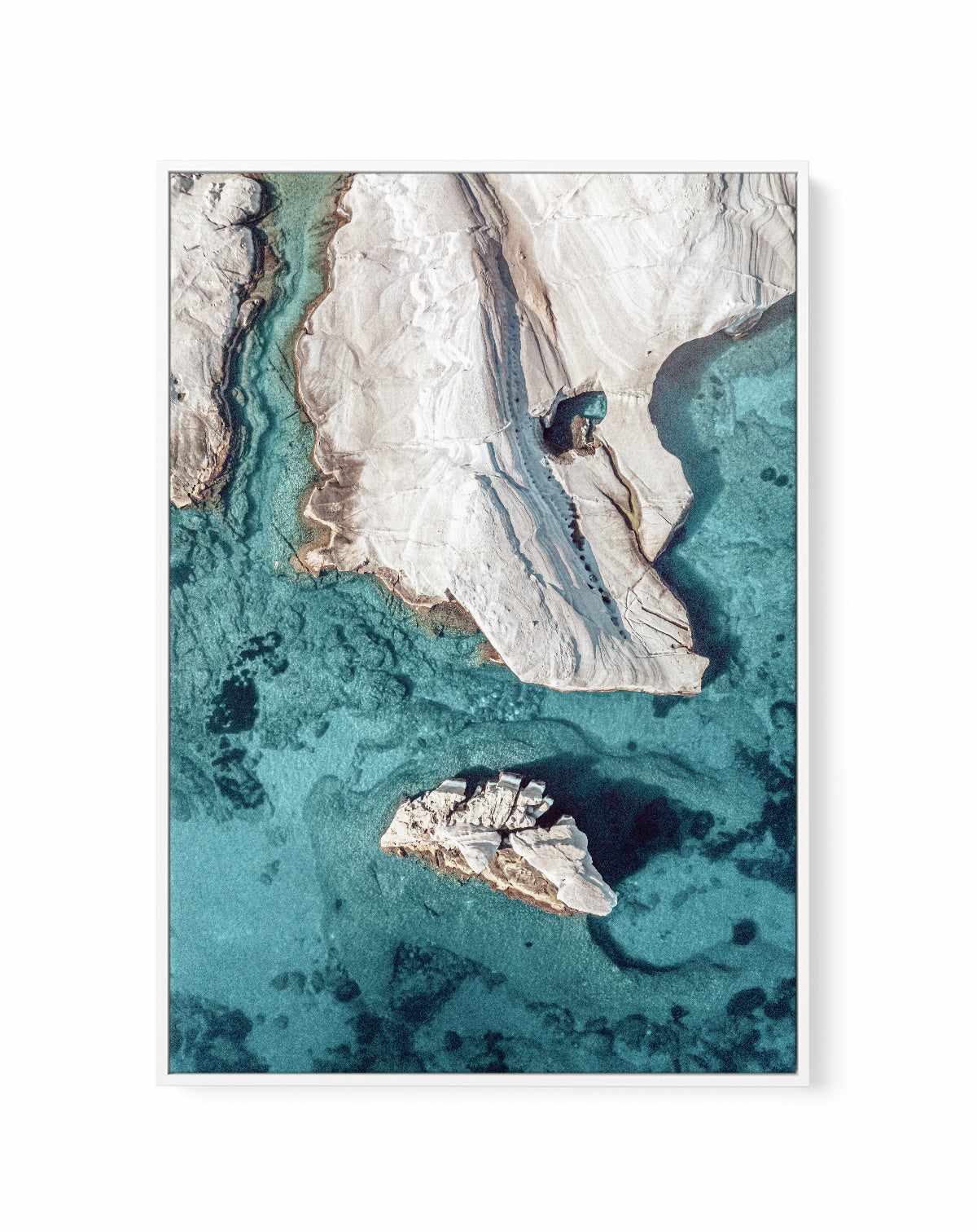 Sarakiniko Rocks, Milos | Framed Canvas Art Print