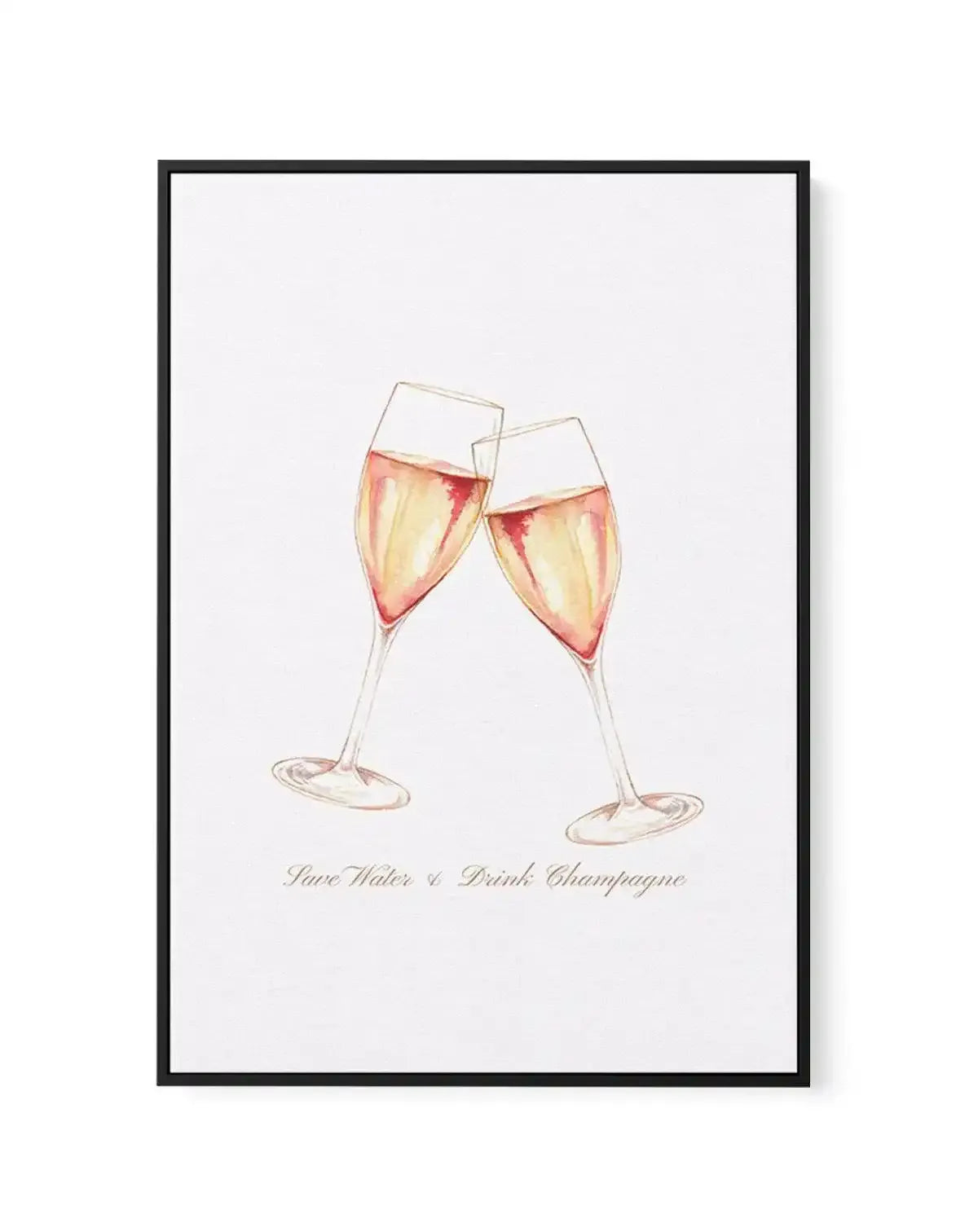 Save Water, Drink Champagne | Framed Canvas-CANVAS-You can shop wall art online with Olive et Oriel for everything from abstract art to fun kids wall art. Our beautiful modern art prints and canvas art are available from large canvas prints to wall art paintings and our proudly Australian artwork collection offers only the highest quality framed large wall art and canvas art Australia - You can buy fashion photography prints or Hampton print posters and paintings on canvas from Olive et Oriel an
