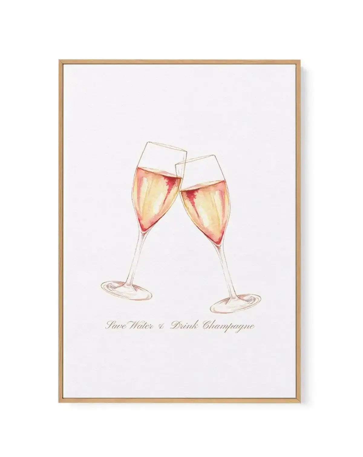 Save Water, Drink Champagne | Framed Canvas-CANVAS-You can shop wall art online with Olive et Oriel for everything from abstract art to fun kids wall art. Our beautiful modern art prints and canvas art are available from large canvas prints to wall art paintings and our proudly Australian artwork collection offers only the highest quality framed large wall art and canvas art Australia - You can buy fashion photography prints or Hampton print posters and paintings on canvas from Olive et Oriel an