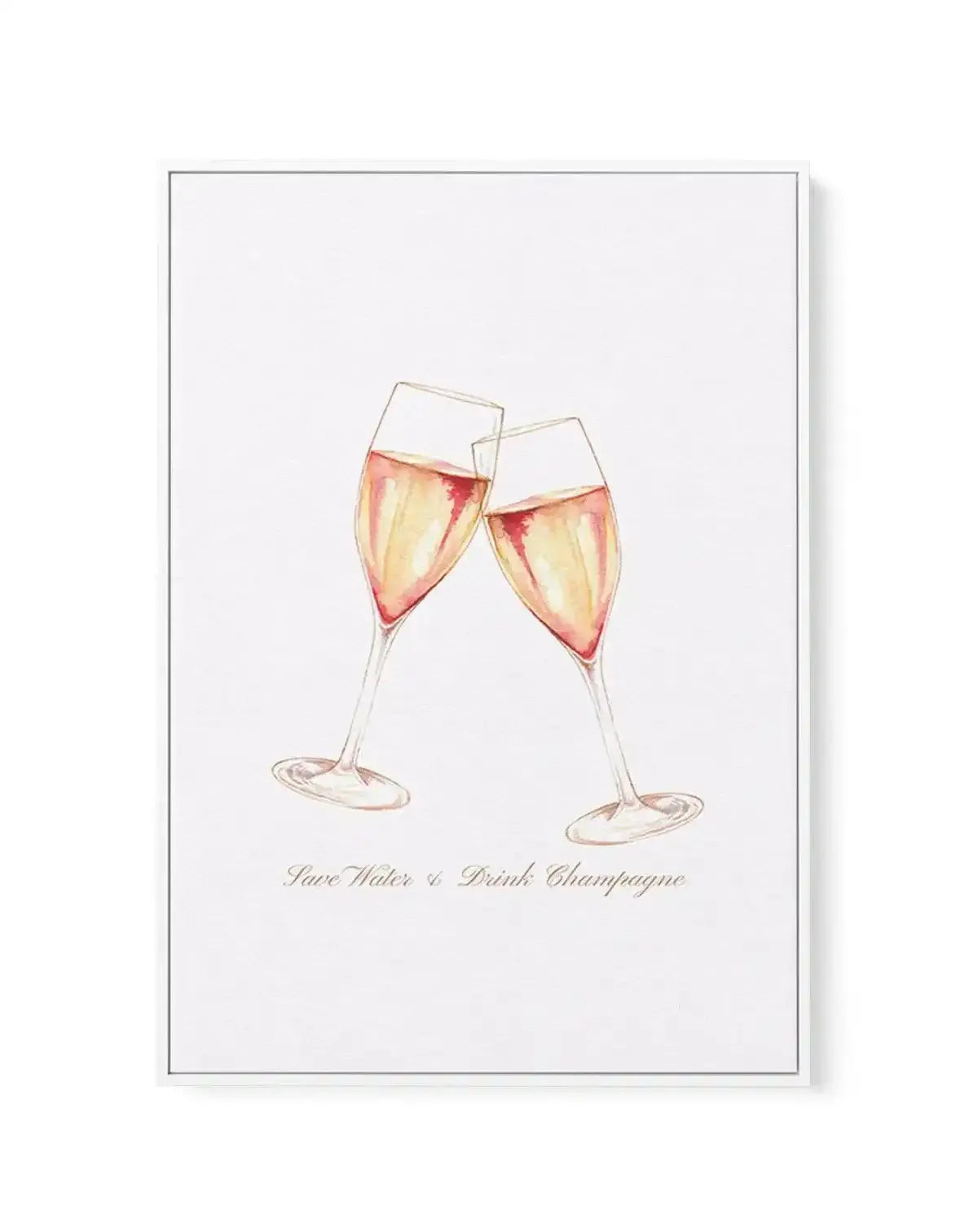Save Water, Drink Champagne | Framed Canvas-CANVAS-You can shop wall art online with Olive et Oriel for everything from abstract art to fun kids wall art. Our beautiful modern art prints and canvas art are available from large canvas prints to wall art paintings and our proudly Australian artwork collection offers only the highest quality framed large wall art and canvas art Australia - You can buy fashion photography prints or Hampton print posters and paintings on canvas from Olive et Oriel an