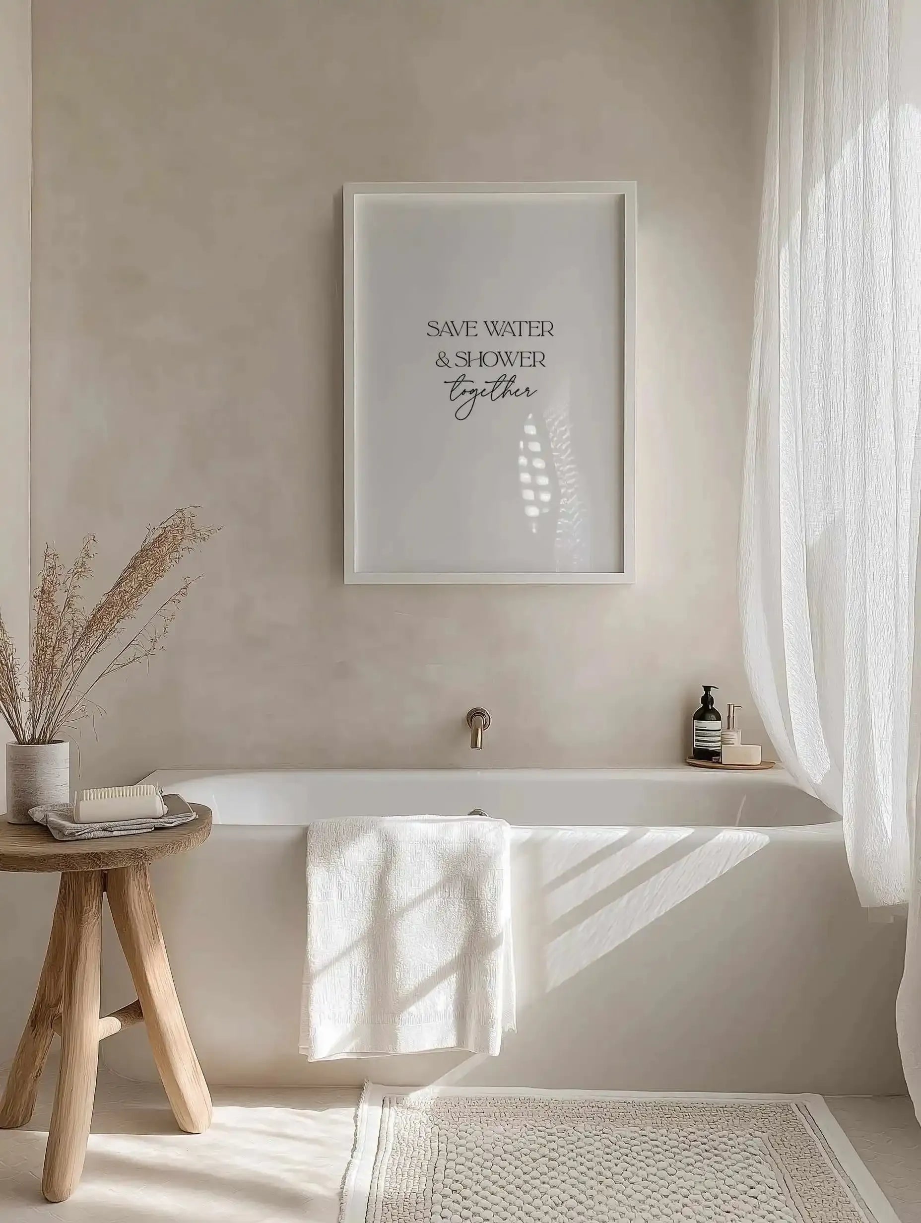 Save Water & Shower Together Art Print from Olive et Oriel where you can shop wallpaper and artworks online