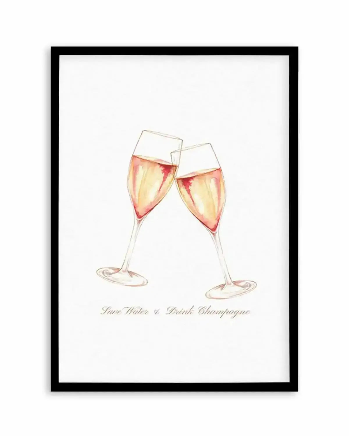 Save Water & Drink Champagne Art Print from Olive et Oriel where you can shop wallpaper and artworks online