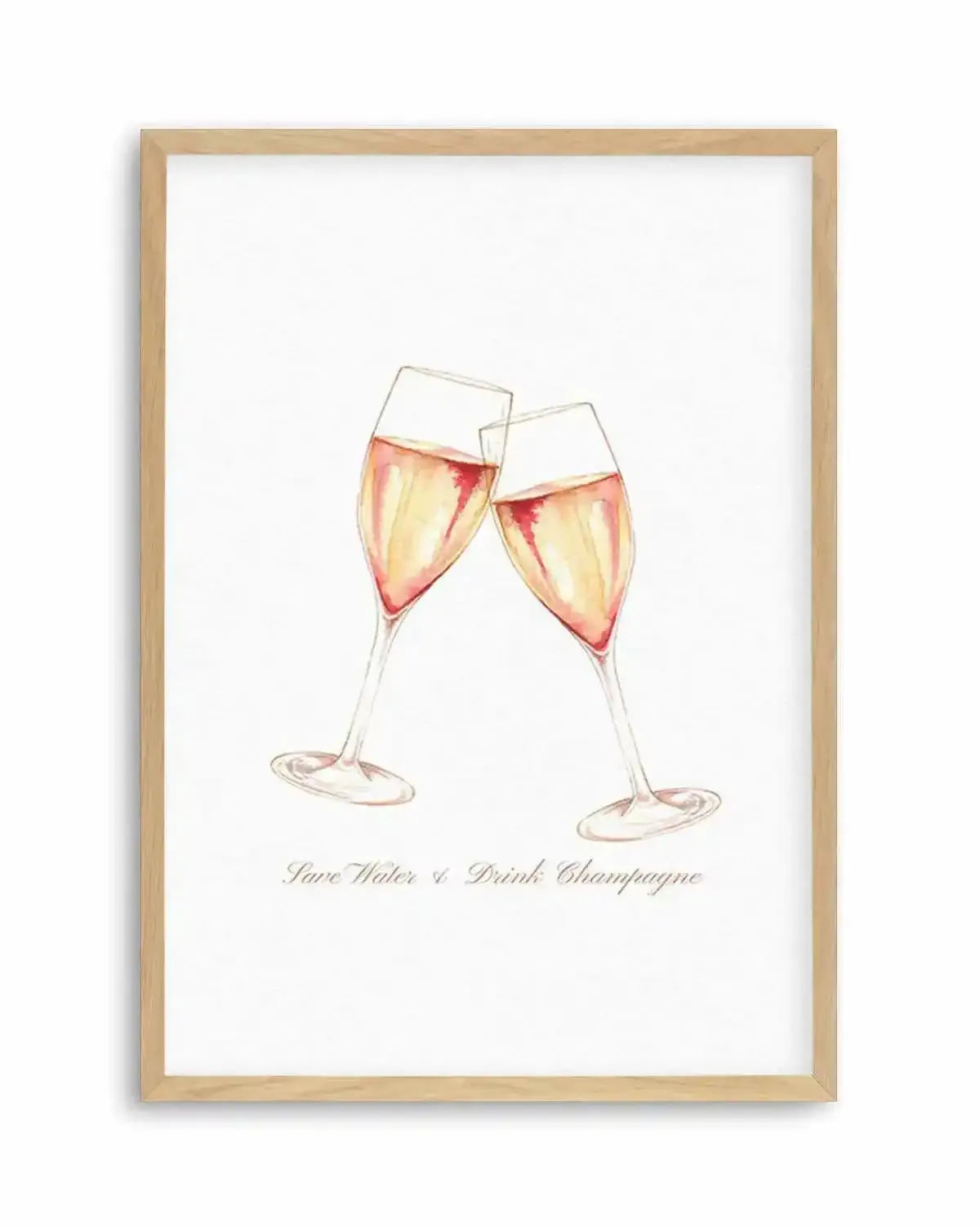 Save Water & Drink Champagne Art Print from Olive et Oriel where you can shop wallpaper and artworks online