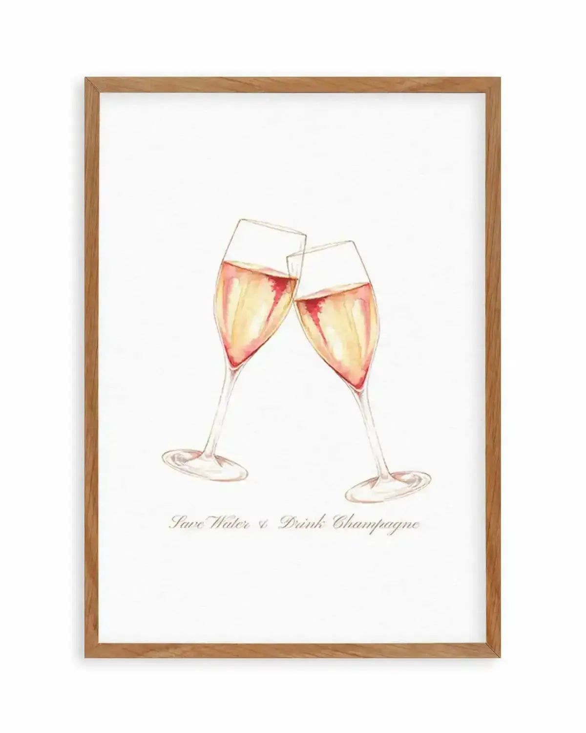 Save Water & Drink Champagne Art Print from Olive et Oriel where you can shop wallpaper and artworks online