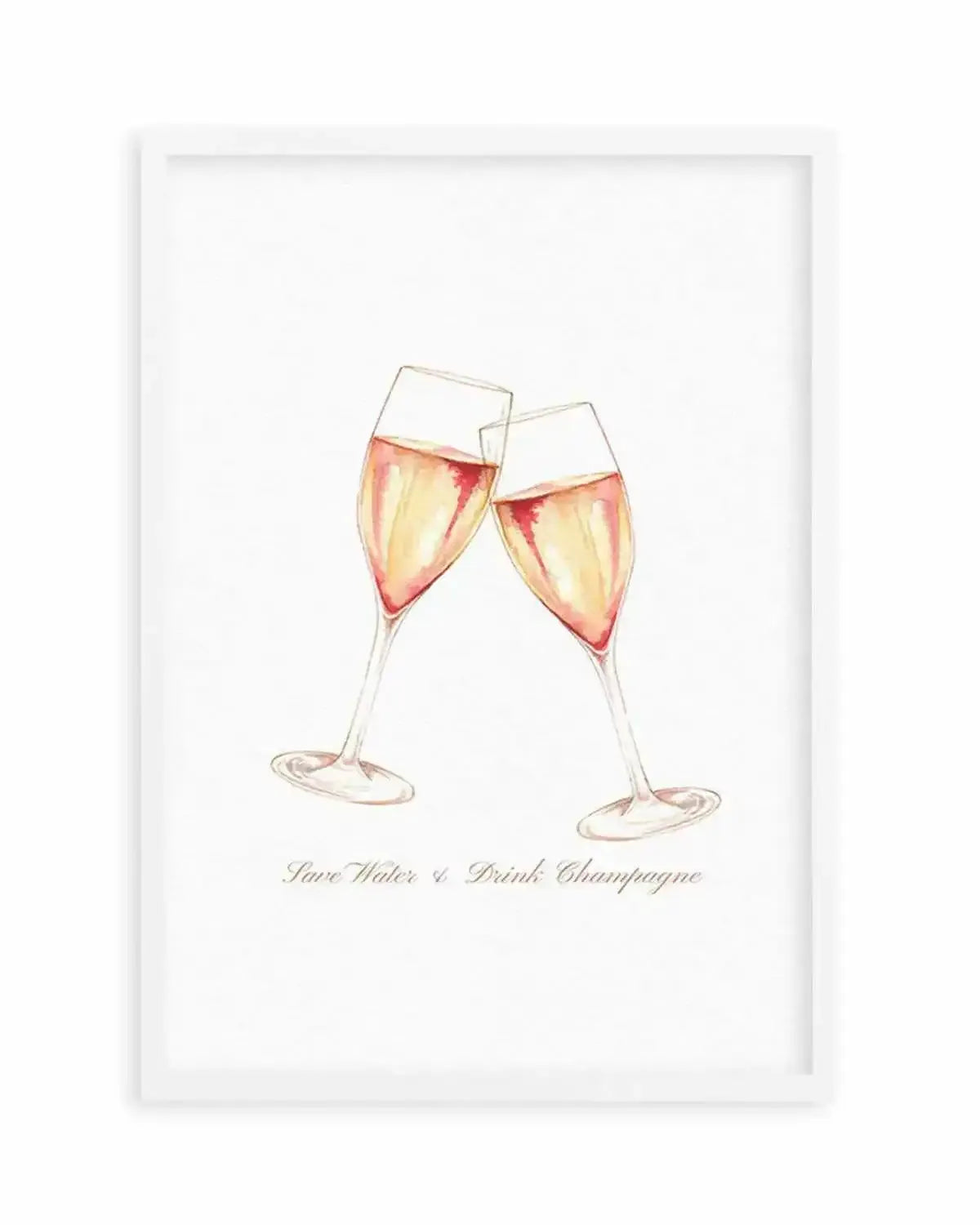 Save Water & Drink Champagne Art Print from Olive et Oriel where you can shop wallpaper and artworks online