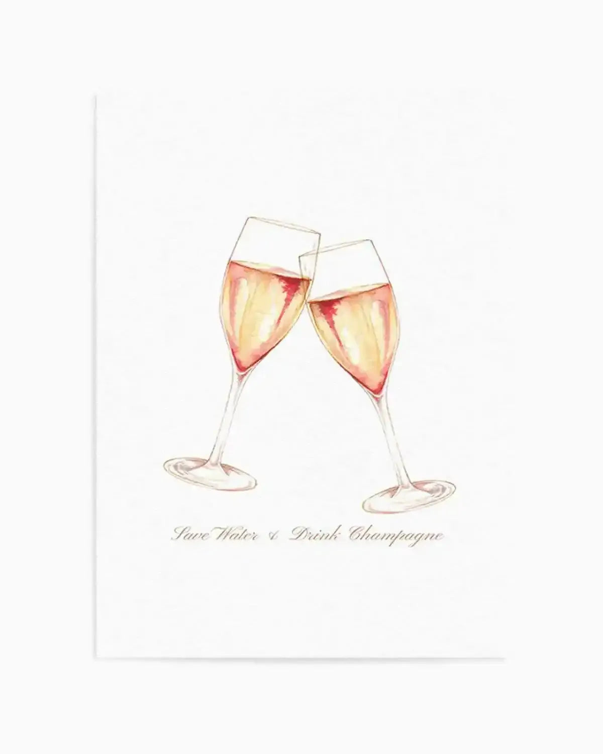 Save Water & Drink Champagne Art Print from Olive et Oriel where you can shop wallpaper and artworks online