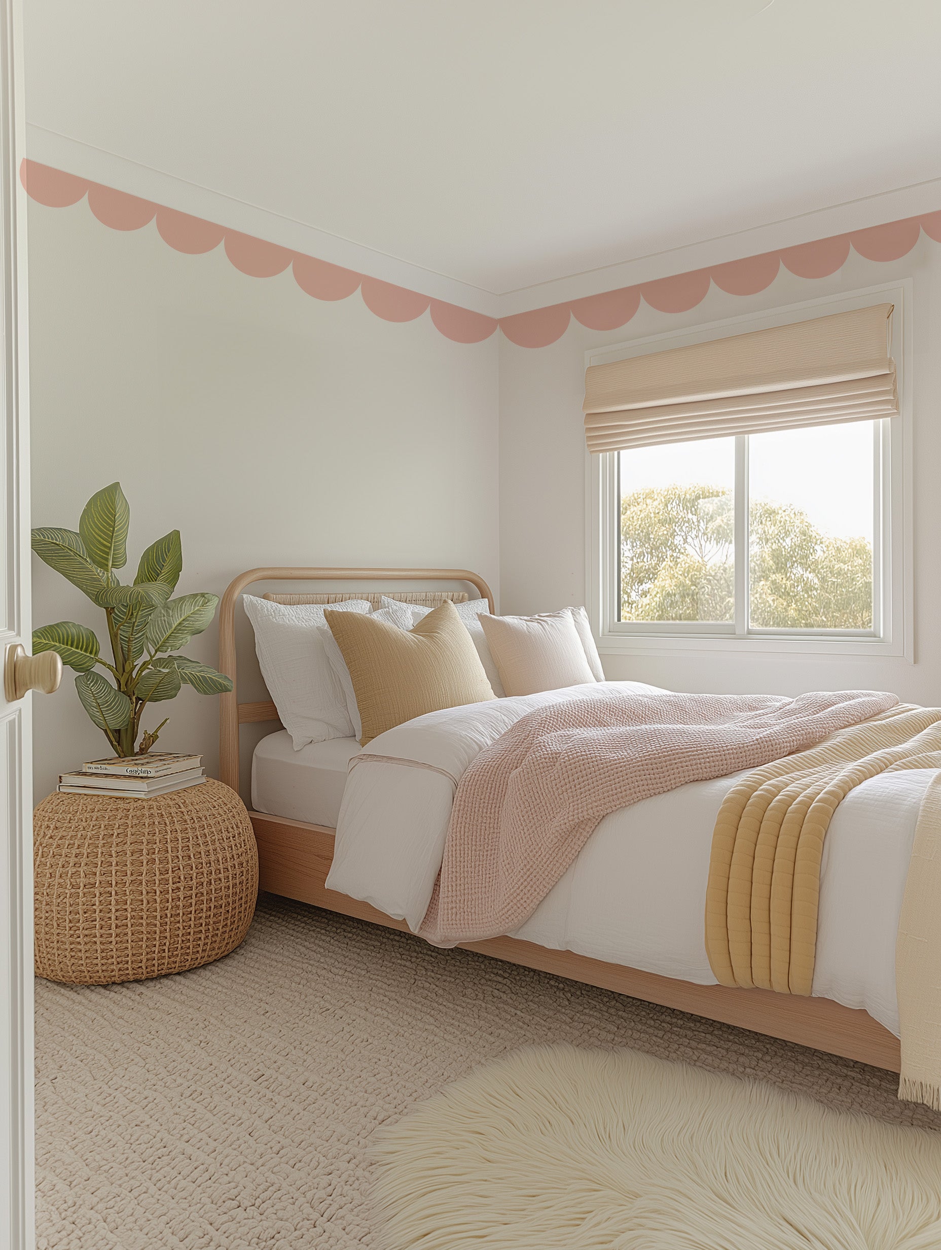 Scallop Trim in Blush Pink Peel & Stick Decal