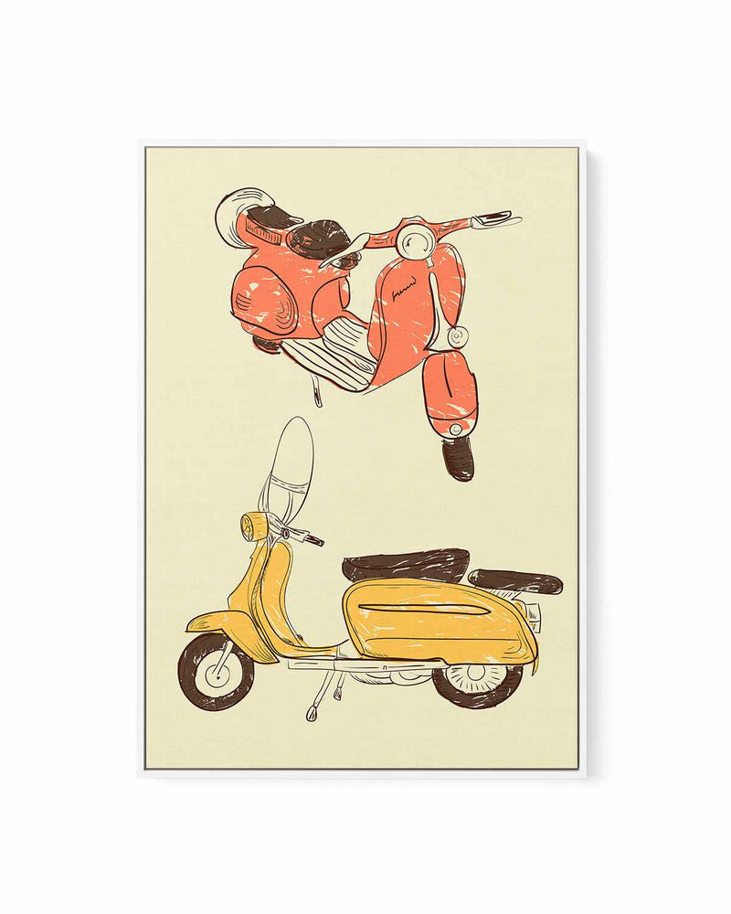 Scooter IV by GraphINC | Framed Canvas Art Print