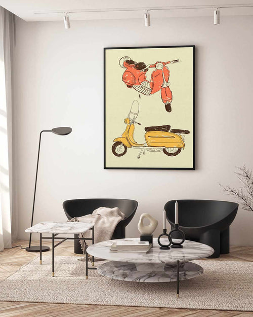 Scooter IV by GraphINC | Framed Canvas Art Print
