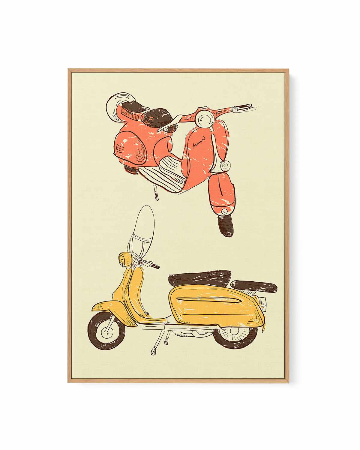 Scooter IV by GraphINC | Framed Canvas Art Print