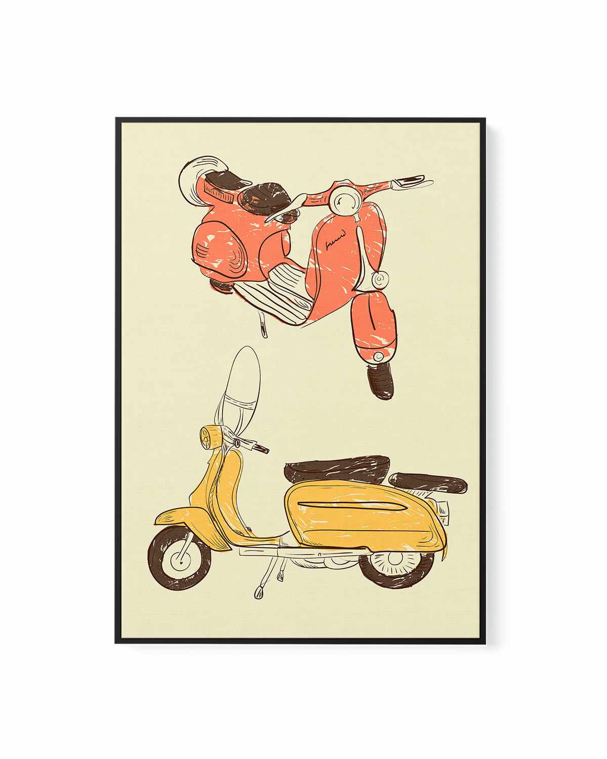 Scooter IV by GraphINC | Framed Canvas Art Print