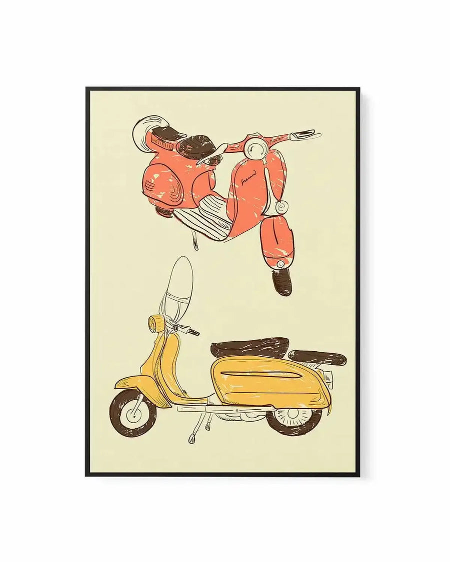 Scooter IV by GraphINC | Framed Canvas Art Print from Olive et Oriel where you can shop wallpaper and artworks online