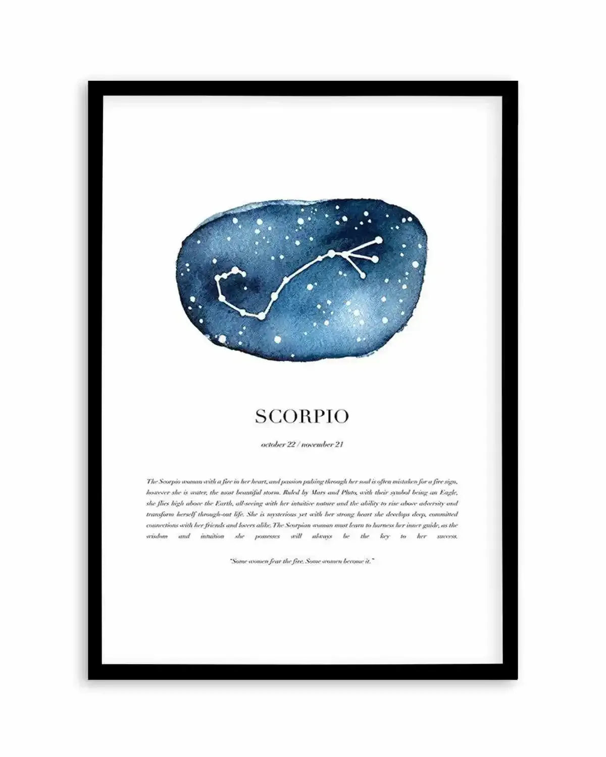 Scorpio | Watercolour Zodiac Art Print from Olive et Oriel where you can shop wallpaper and artworks online