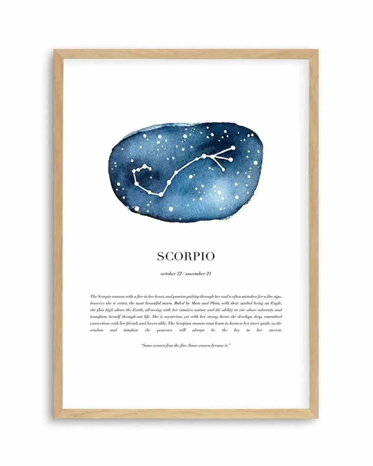 Scorpio | Watercolour Zodiac Art Print from Olive et Oriel where you can shop wallpaper and artworks online