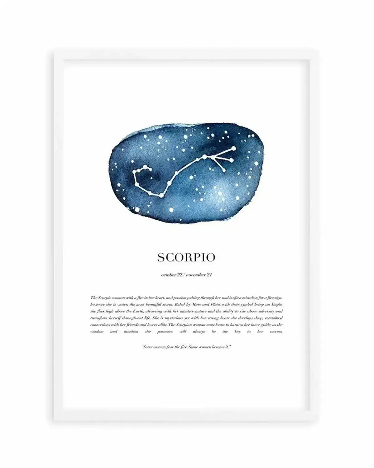 Scorpio | Watercolour Zodiac Art Print from Olive et Oriel where you can shop wallpaper and artworks online