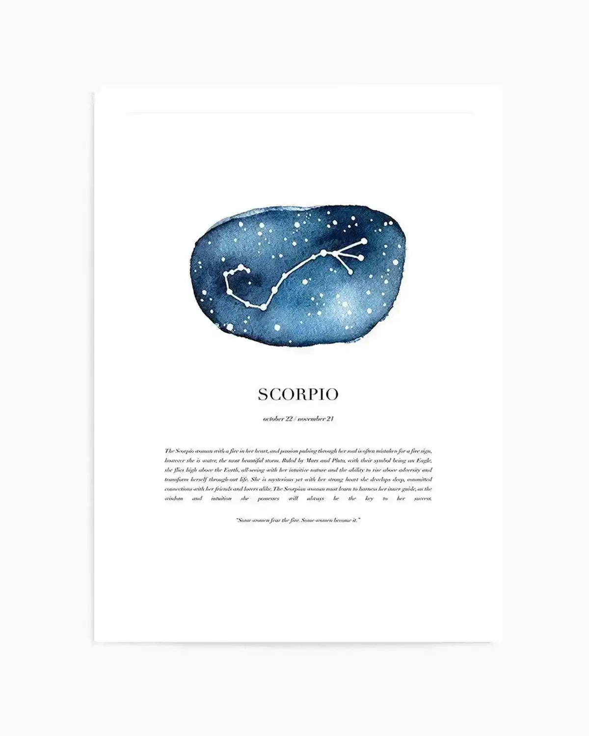 Scorpio | Watercolour Zodiac Art Print from Olive et Oriel where you can shop wallpaper and artworks online