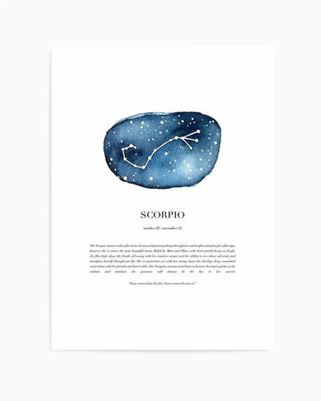 Scorpio | Watercolour Zodiac Art Print from Olive et Oriel where you can shop wallpaper and artworks online