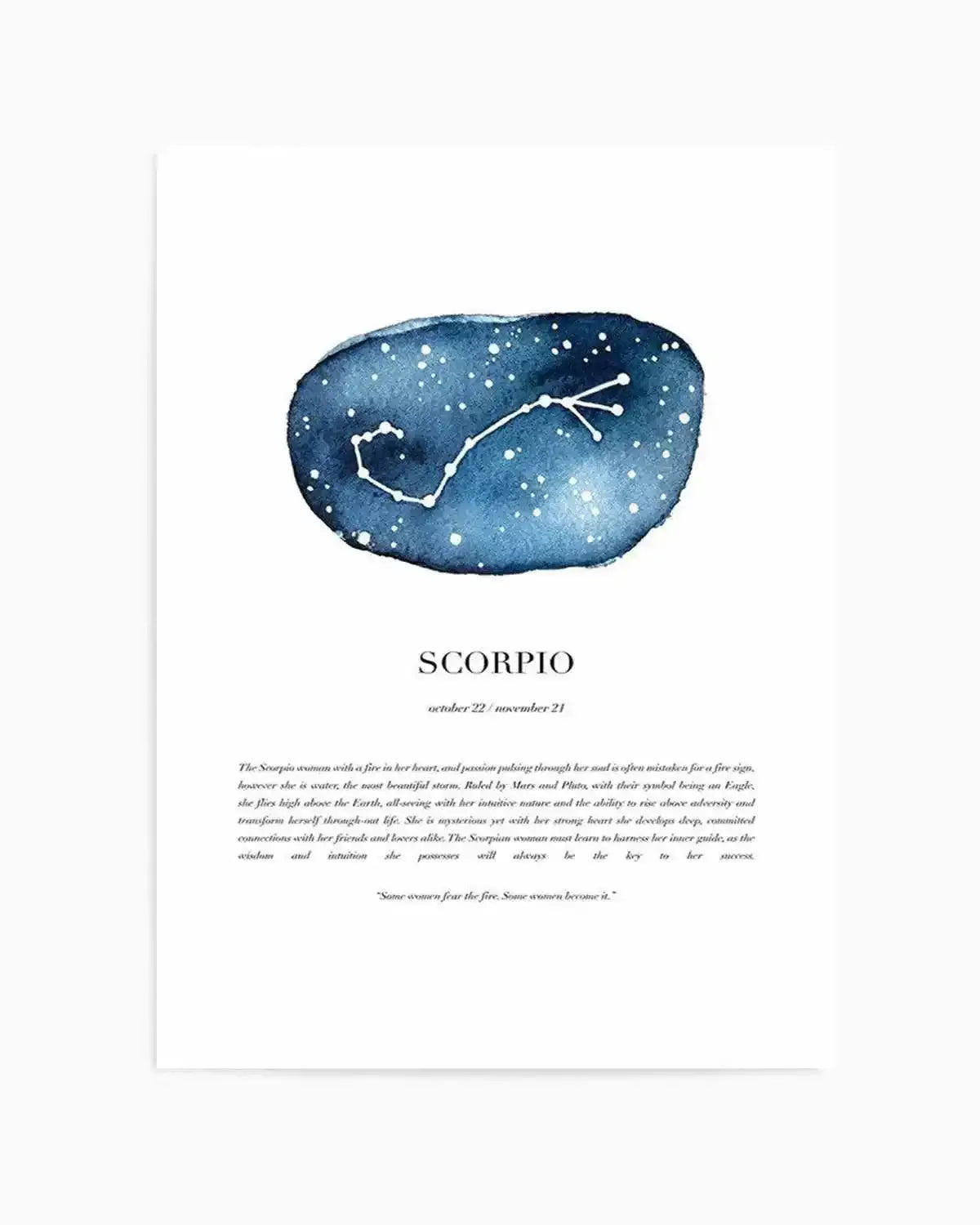 Scorpio | Watercolour Zodiac Art Print from Olive et Oriel where you can shop wallpaper and artworks online