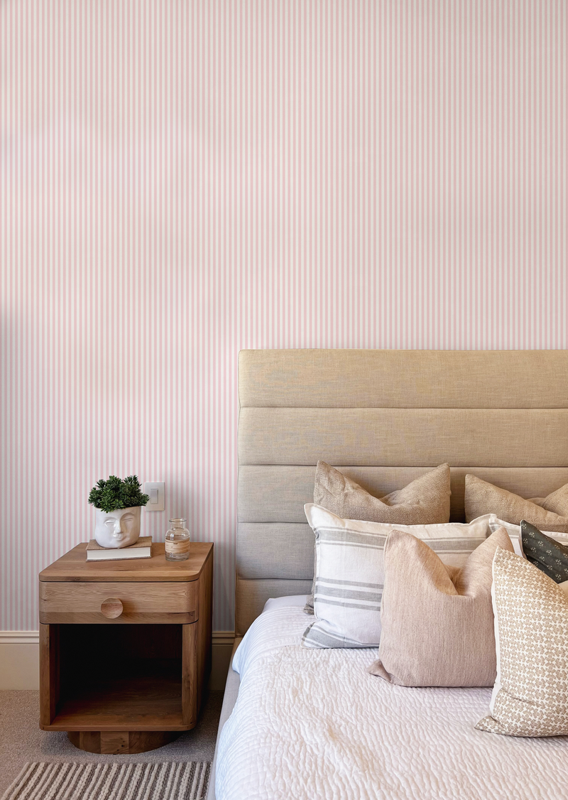 Petite Stripe Pink Wallpaper