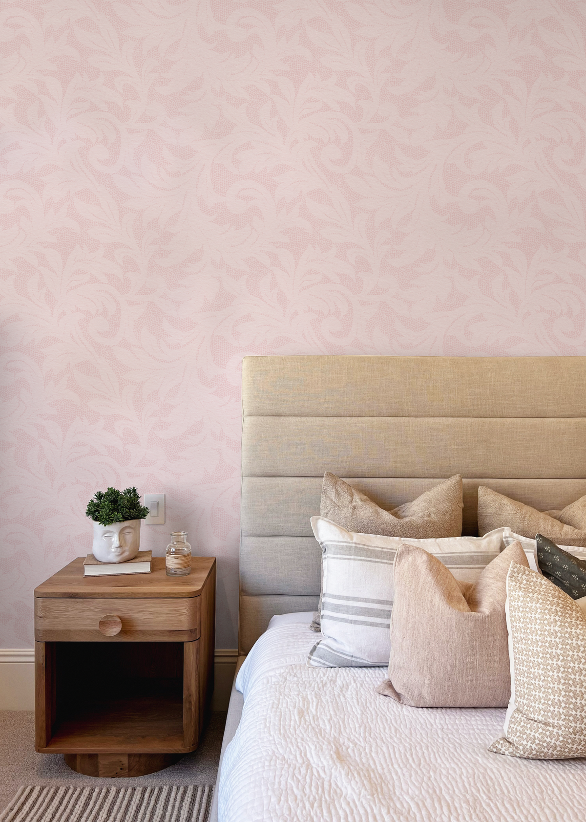 Provence Pink Wallpaper from Olive et Oriel where you can shop wallpaper and artworks online