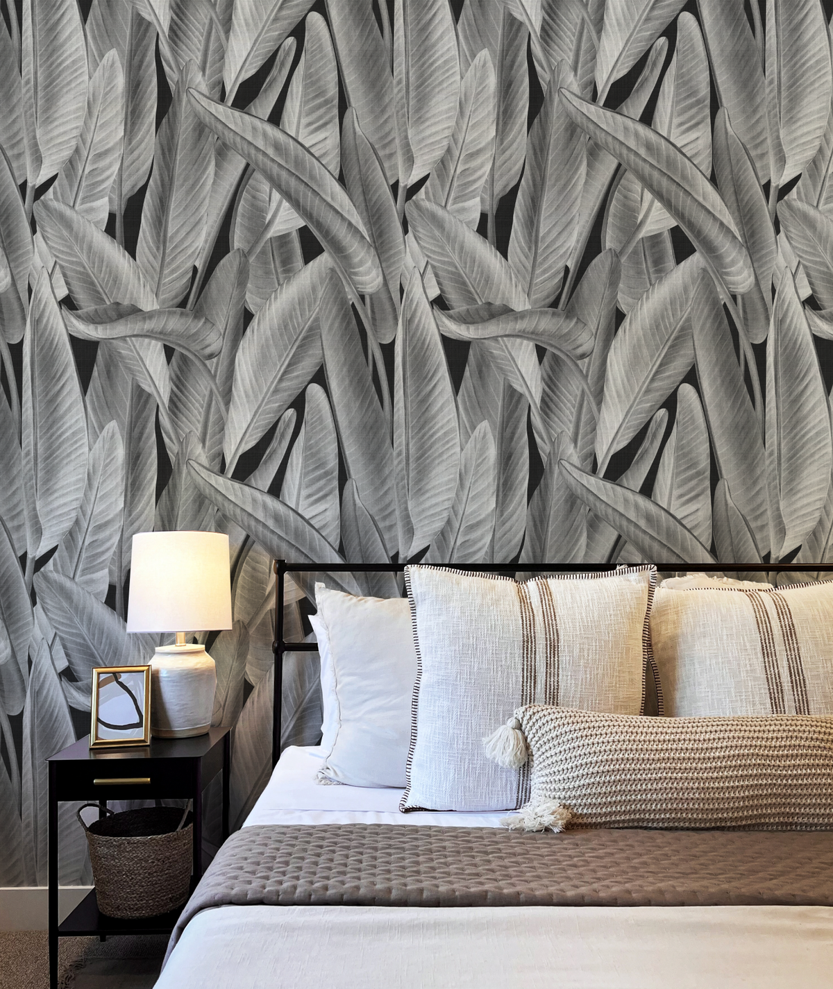Gold Coast Palm Black & White Wallpaper from Olive et Oriel where you can shop wallpaper and artworks online