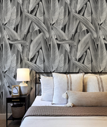 Gold Coast Palm Black & White Wallpaper from Olive et Oriel where you can shop wallpaper and artworks online