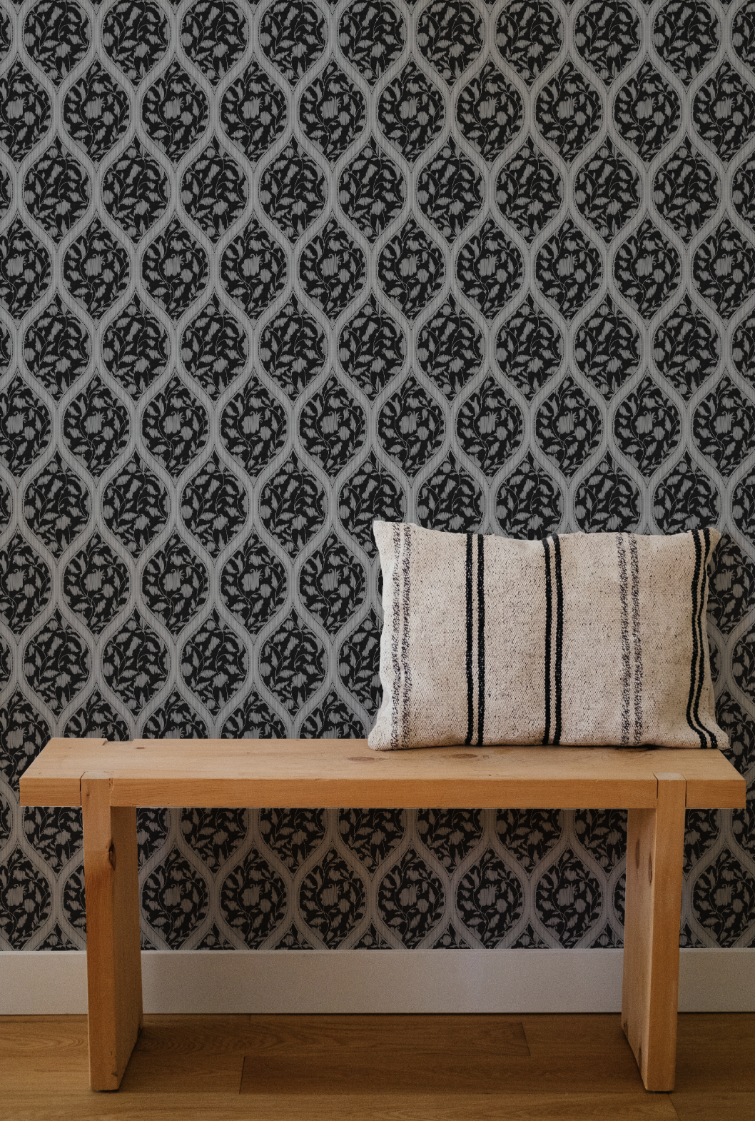 Delicate Weave Black & White Wallpaper