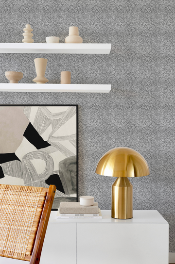 Luxe Foliage Black & White Wallpaper from Olive et Oriel where you can shop wallpaper and artworks online