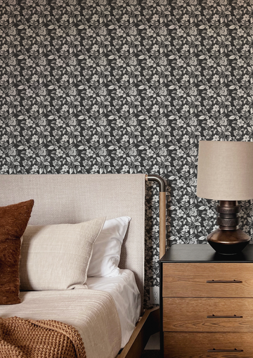 Folklore Black & White Wallpaper from Olive et Oriel where you can shop wallpaper and artworks online