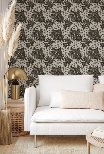 Bee's & Bloom's Black & White Wallpaper from Olive et Oriel where you can shop wallpaper and artworks online
