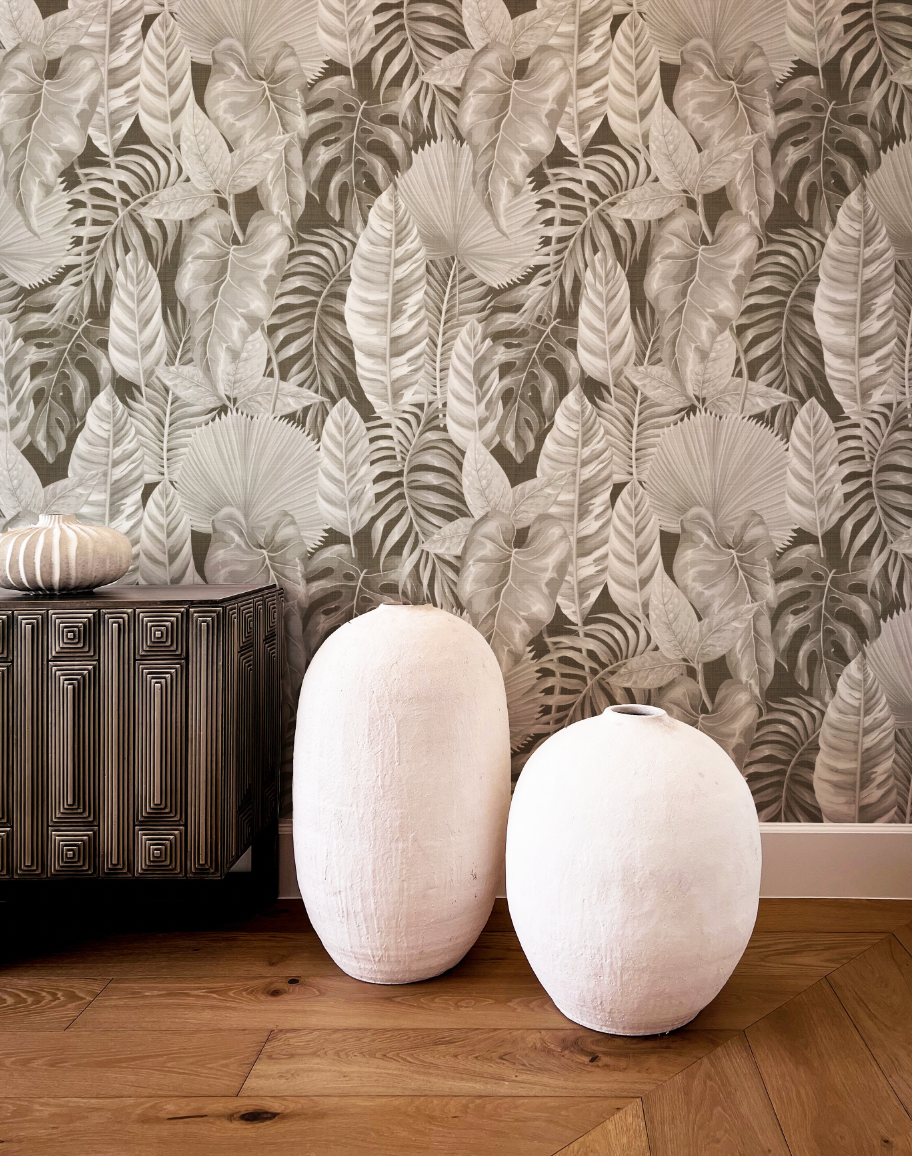 Amazon Luxe Black & White Wallpaper from Olive et Oriel where you can shop wallpaper and artworks online