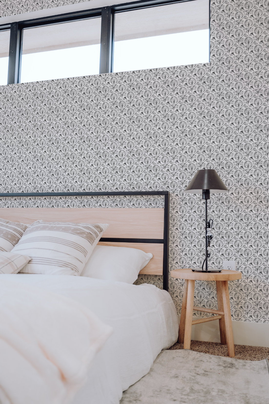 Ink Stamp Black & White Wallpaper from Olive et Oriel where you can shop wallpaper and artworks online