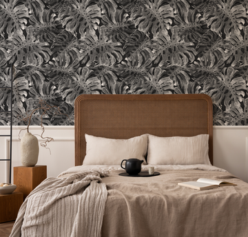 Monstera Black & White Wallpaper from Olive et Oriel where you can shop wallpaper and artworks online