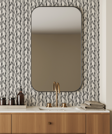 Herringbone Stitch Black & White Wallpaper from Olive et Oriel where you can shop wallpaper and artworks online