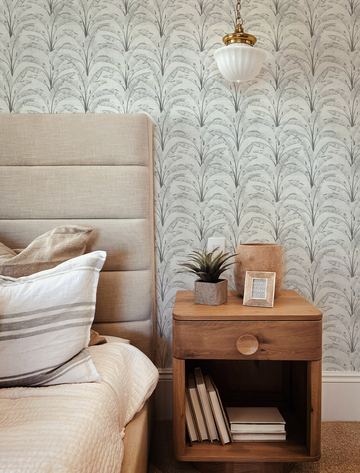 Utopia Palm Black & White Wallpaper from Olive et Oriel where you can shop wallpaper and artworks online