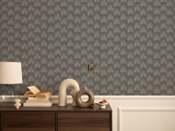 Delicate Fan Palm Black & White Wallpaper from Olive et Oriel where you can shop wallpaper and artworks online