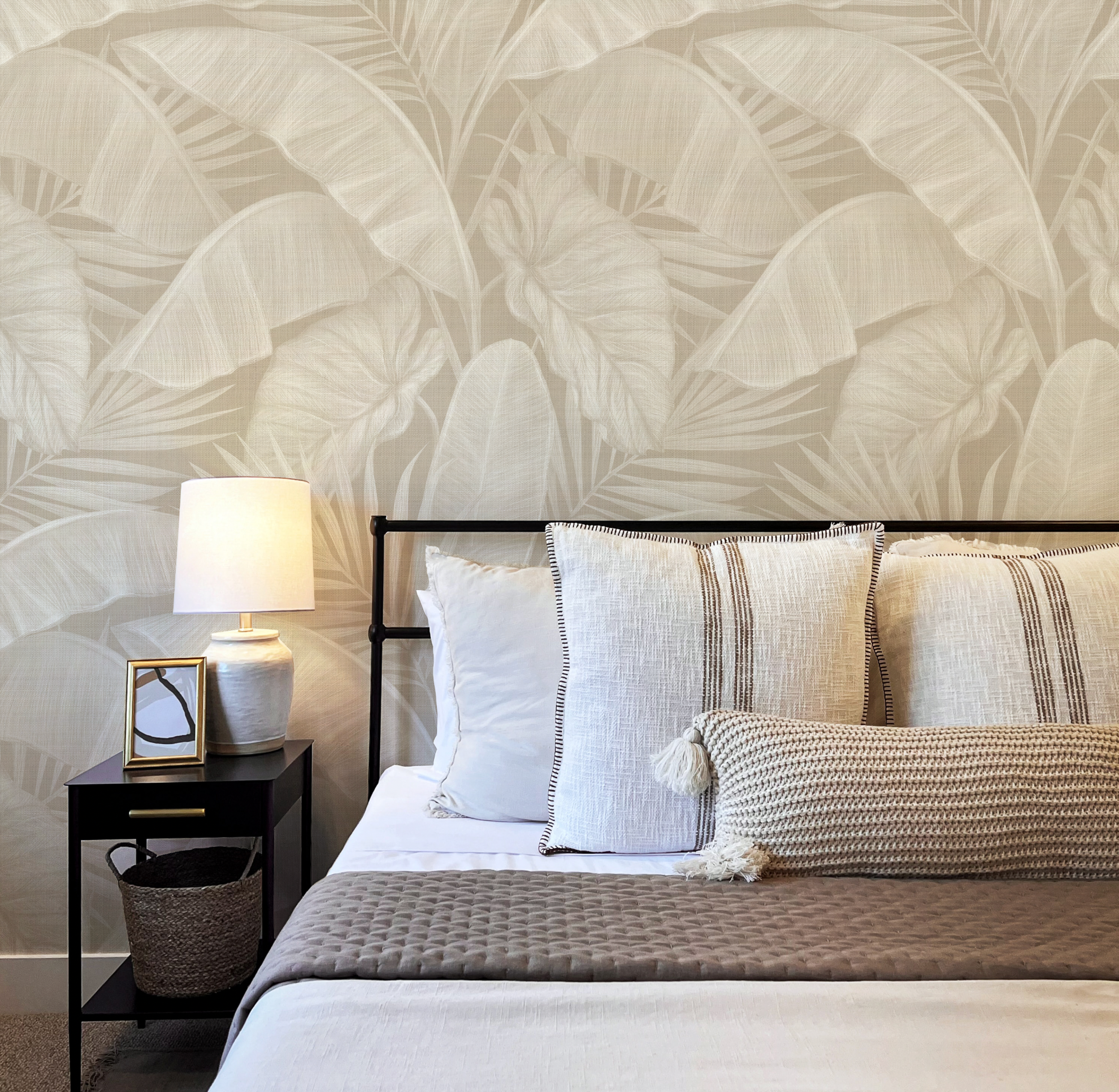 Escape to the Tropics Beige Wallpaper