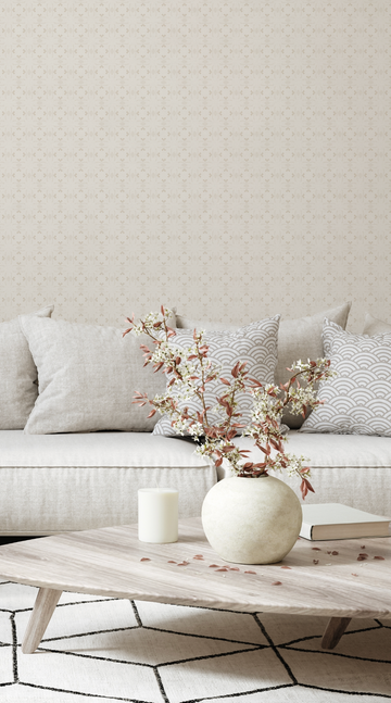 Petite Arrows Beige Wallpaper from Olive et Oriel where you can shop wallpaper and artworks online