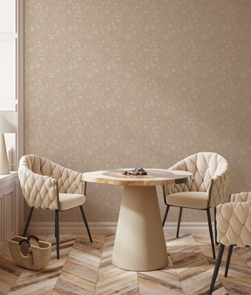 Sketchbook Flora Tan Wallpaper from Olive et Oriel where you can shop wallpaper and artworks online