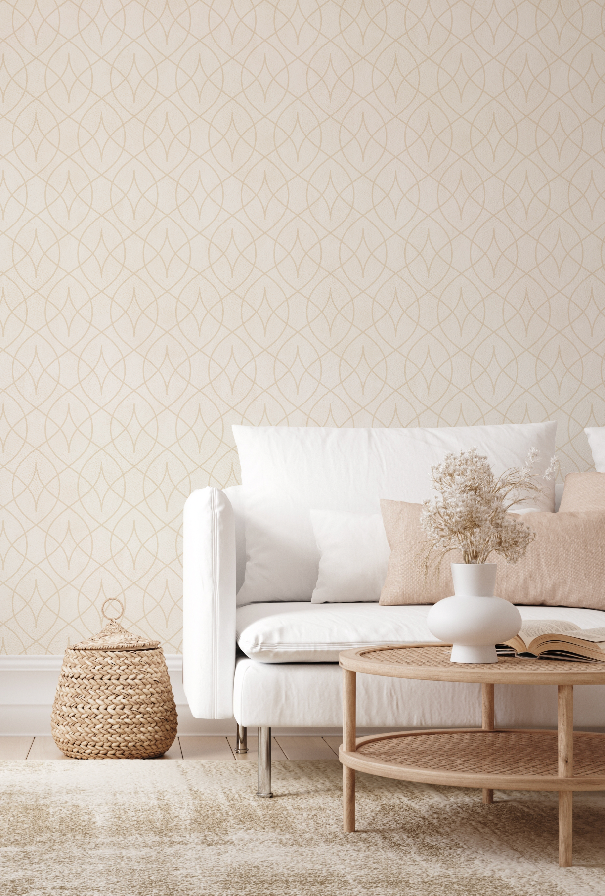 Parisian Diamond Beige Wallpaper