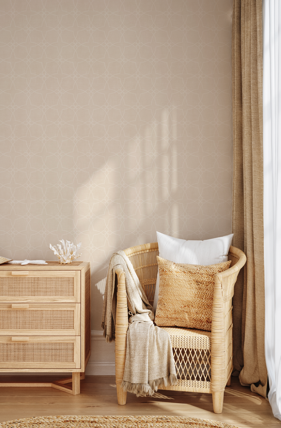 Down Town Beige Wallpaper from Olive et Oriel where you can shop wallpaper and artworks online