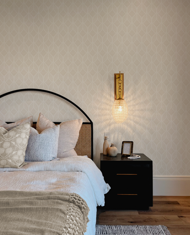 Droplets Beige Wallpaper from Olive et Oriel where you can shop wallpaper and artworks online