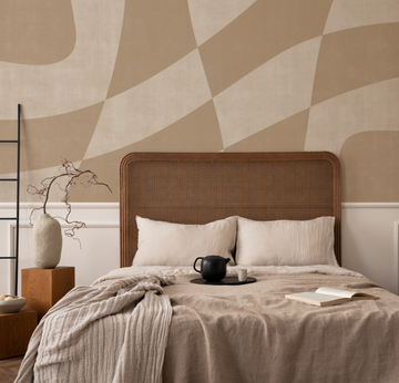 Brooklyn Mural Beige Wallpaper from Olive et Oriel where you can shop wallpaper and artworks online