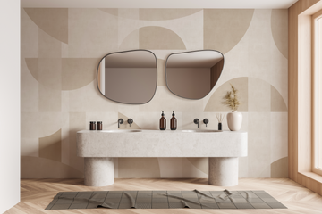 Arc Mural Beige Wallpaper from Olive et Oriel where you can shop wallpaper and artworks online