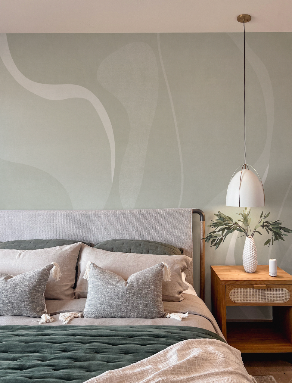 Graphique Mural Sage Green Wallpaper