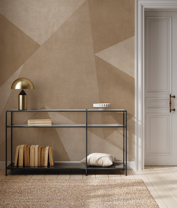 Modern Angles Mural Beige & Tan Wallpaper from Olive et Oriel where you can shop wallpaper and artworks online