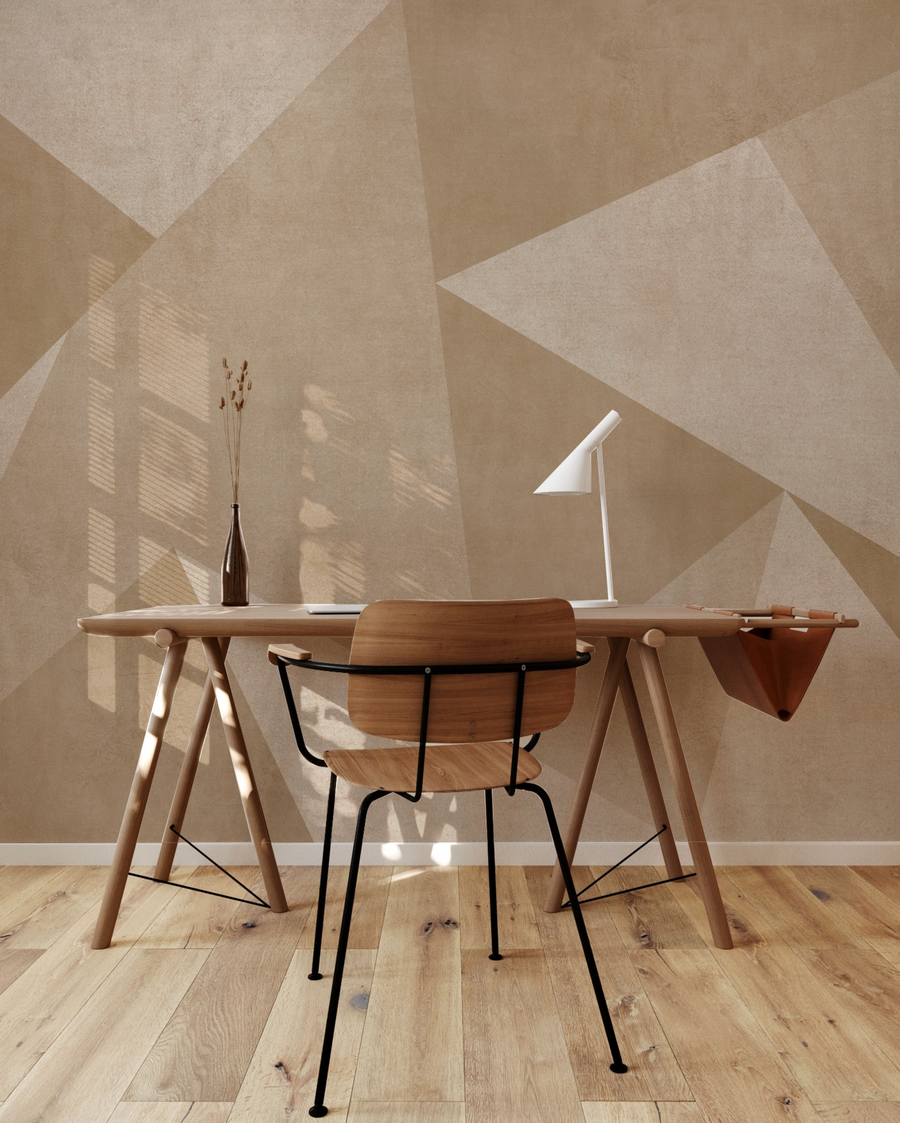 Modern Angles Mural Beige & Tan Wallpaper from Olive et Oriel where you can shop wallpaper and artworks online