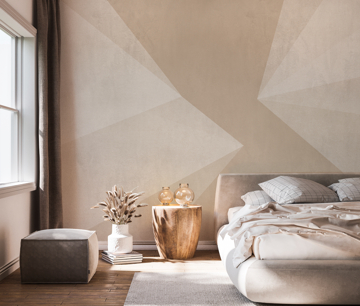 Cut In Mural Beige & Tan Wallpaper from Olive et Oriel where you can shop wallpaper and artworks online
