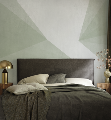 Cut In Mural Sage Green Wallpaper from Olive et Oriel where you can shop wallpaper and artworks online