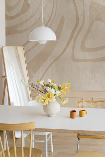 Luxe City Lines Mural Beige Wallpaper from Olive et Oriel where you can shop wallpaper and artworks online